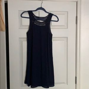Navy Chiffon Dress